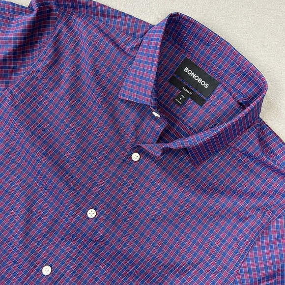 Bonobos Other - Bonobos Button Down Tailored Fit Plaid Mens M Long Blue Red